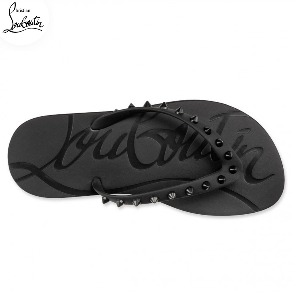 Christian louboutin loubi spike flip flops